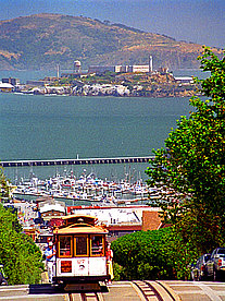 Alcatraz Island Fotografie Sehenswürdigkeit  Blick von der Hyde Street nach Alcatraz