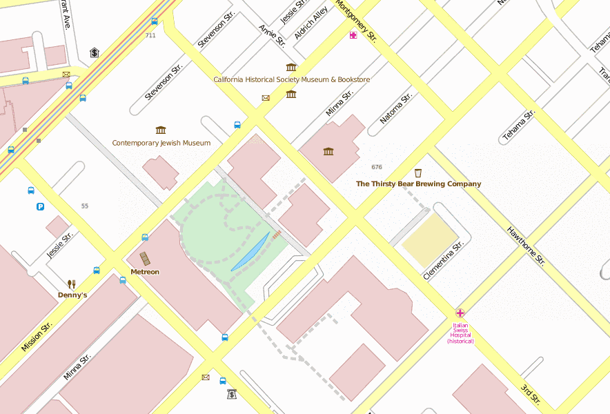 Yerba Buena Center for the Arts Stadtplan mit